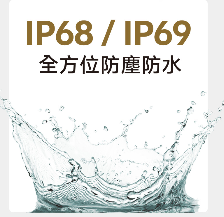 IP68/IP69全方位防塵防水