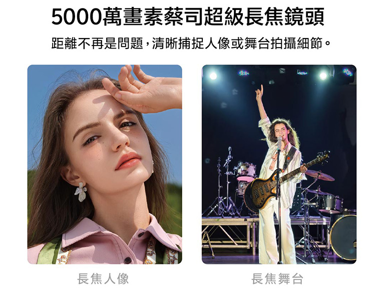 5000萬畫素蔡司超級長焦鏡頭 距離不再是問題,清晰捕捉人像或舞台拍攝細節