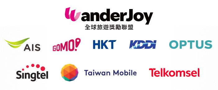 AIS、GOMO、HKT、KDDI、OPTUS、Singtel、Taiwan Mobile、Telkomsel