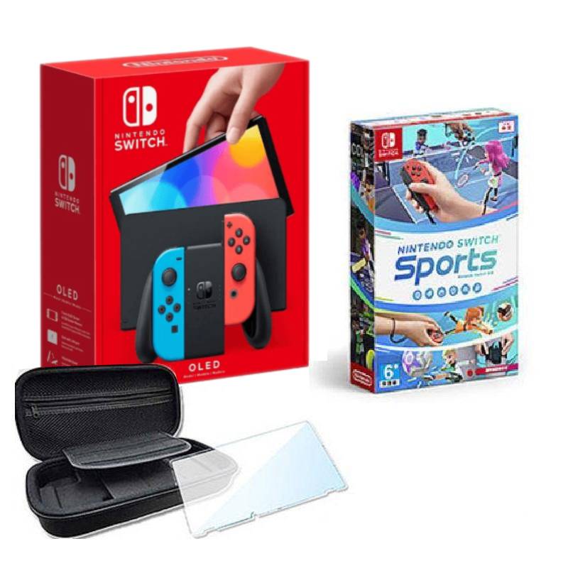 任天堂Switch OLED主機+Sports+收納包保護貼